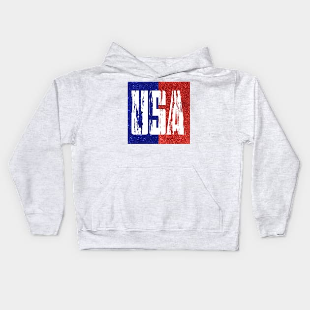 USA Glitter Kids Hoodie by anacarminda